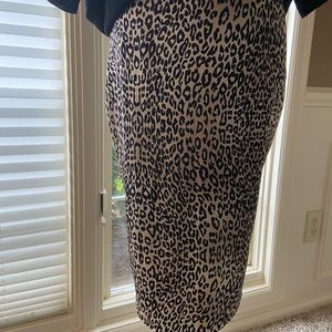 Vince Camuto leopard print midi skirt.